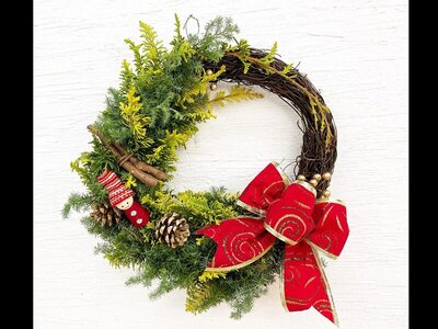 本物の木で作るクリスマスのハーフリース（4歳以上親子参加可能