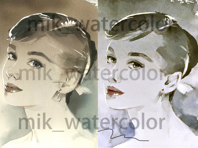 オンラインレッスン イラストレーターと描く水彩画人物を単色で描く By 山内 三貴子 ストアカ