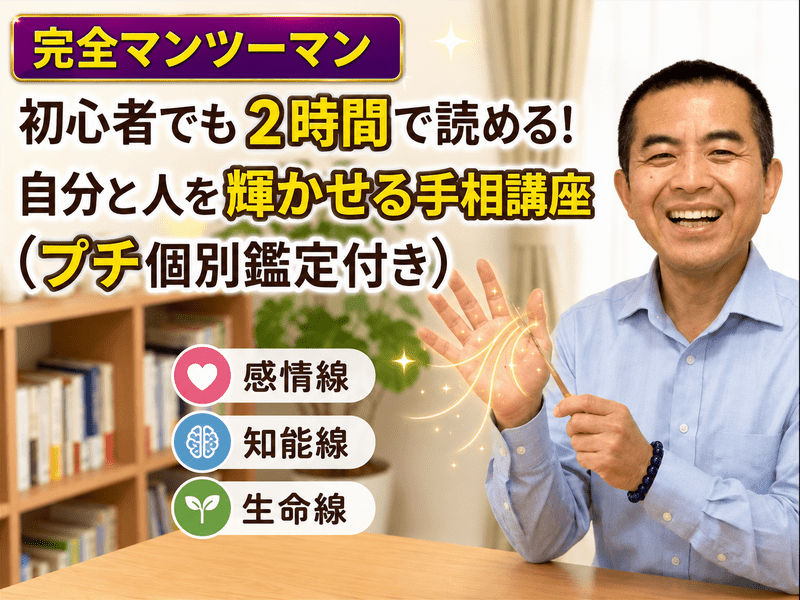 完全マンツーマン】手相の基本がいちばん簡単に身につく手相講座