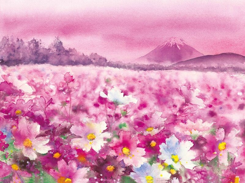 山梨】〝色とにじみを楽しむ〟水の彩り透明水彩教室 / 甲斐 明日香