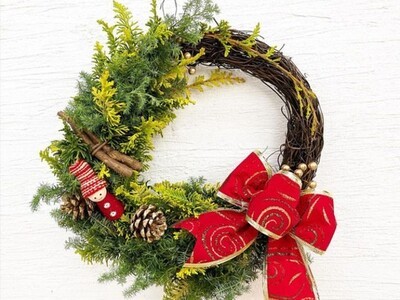 本物の木で作るクリスマスのハーフリース（4歳以上親子参加可能