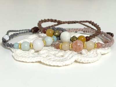 マクラメブレス 楽天市場】マクラメ ブレスレット 【お試し価格】 天然石 編み
