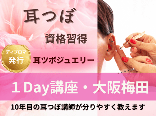 大阪 梅田 耳つぼ資格講座💎動画＆耳ツボ模型付き / 起業の先生 かりん