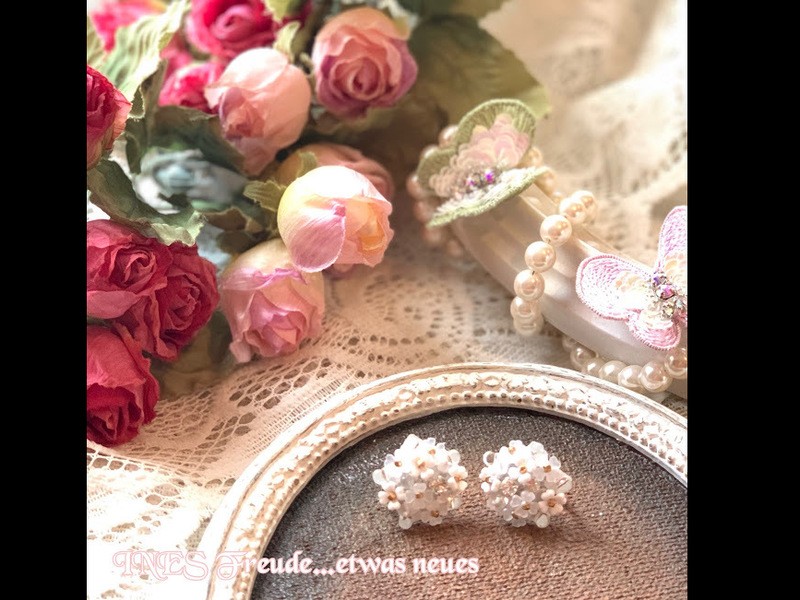 オンライン対応】小花のブーケ イヤリング・ピアス / 相馬 ゆきこ