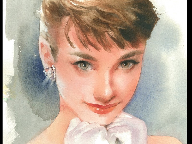 オンラインレッスン💖イラストレーターと描く水彩画人物を単色で描く