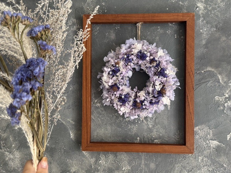 紫陽花の藤色リース💜 / フラワーキャリー さおり先生