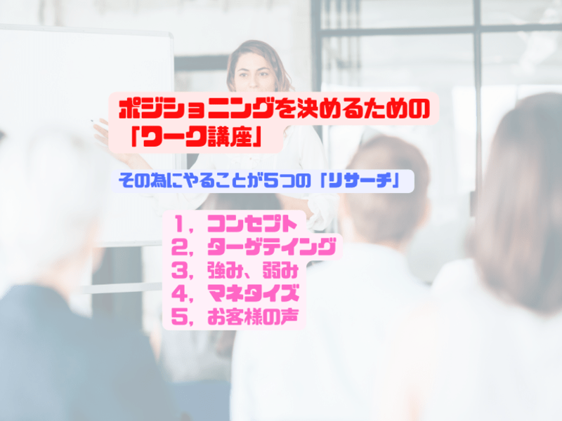 【個人事業・起業家】 モチベを継続するための ポジショニング講座の画像