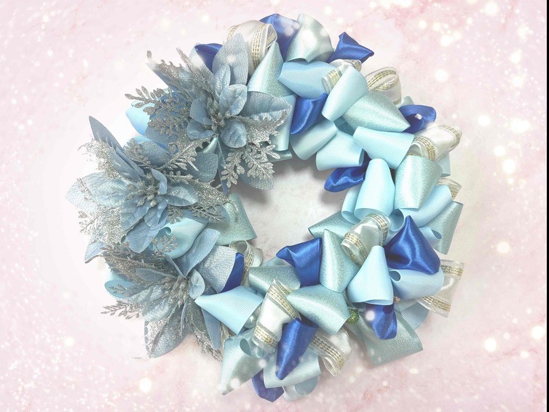 針を使わないリボンクリスマスリース講座】 藤沢・水道橋 徒歩3分