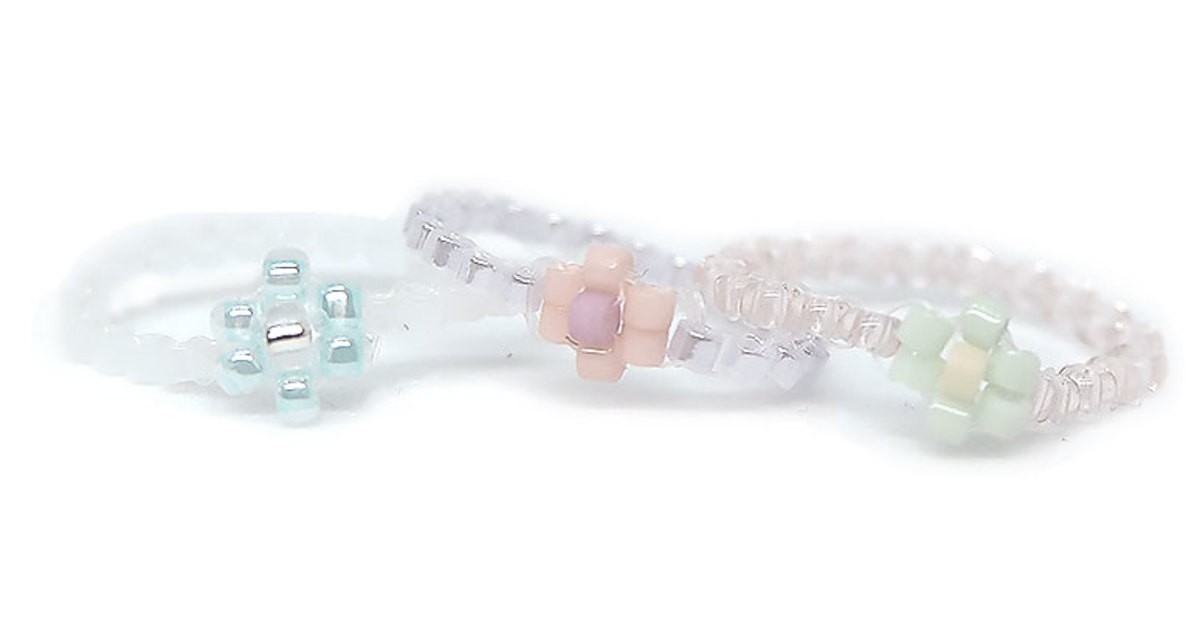 韓国トレンド 重ね付けが可愛いお花のビーズリング制作 By Morikawa Keiko ストアカ