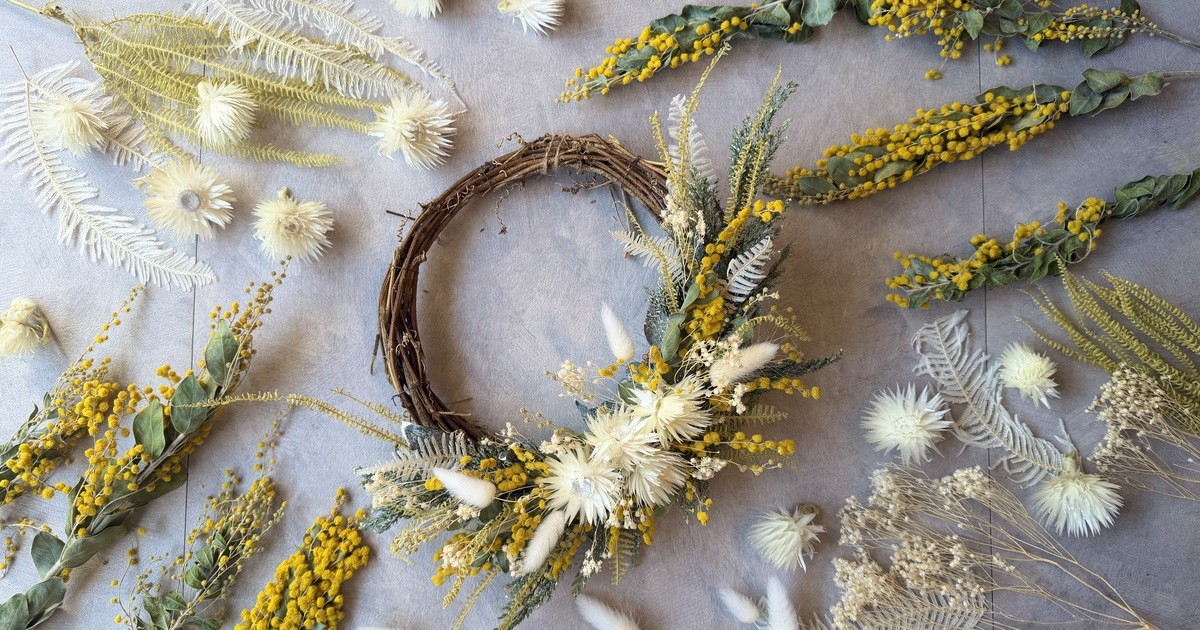 初心者OK✨ミモザの🌼ハーフリース💛 / フラワーキャリー さおり先生