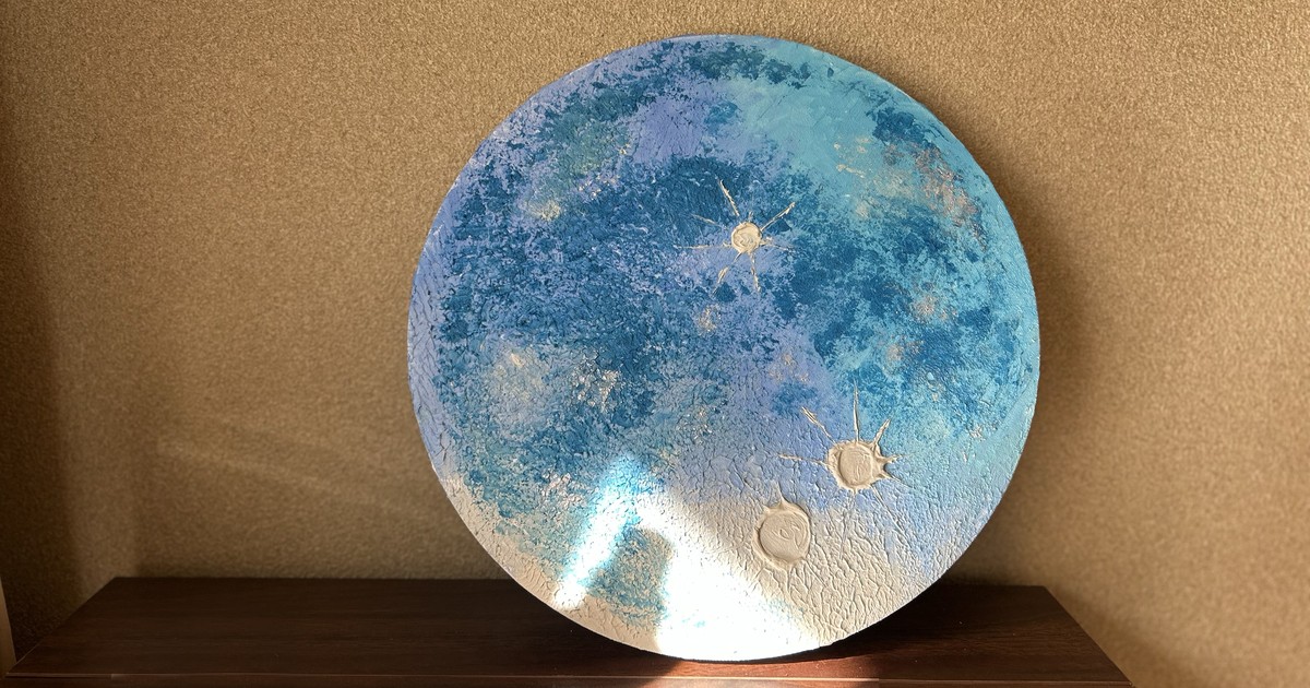 月の流れ　テクスチャーアート 気軽にアート体験🎵今話題のテクスチャーアート！『MOON-月