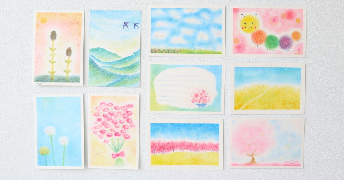 パステル画、パステルスケッチ、 パステルアート 紫陽花と富士山 パステル画原画 絵画 T's Arts
