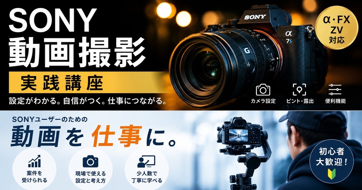 ソニーミラーレスカメラ マニュアル動画撮影マスター講座 東京 / 田中 康一