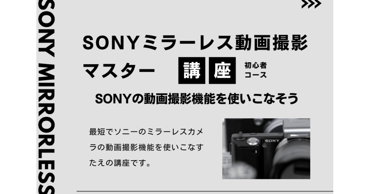 SONYのミラーレスカメラの動画撮影機能を使いこなそう 東京
