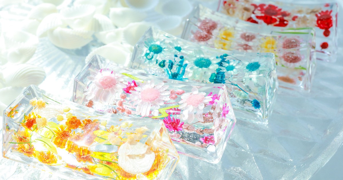 食卓華やか透明感抜群固まるハーバリウム箸置き2個作成 / 海老原 弥代