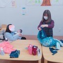 子育てや防災にも役立つ❣️ふろしき活用法を伝授‼️の講座の風景