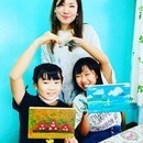 創造の海と花の描き方講座の講座の風景