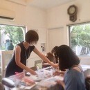 インクとスタンプで自由に描く！誰でも簡単に絵が完成の講座の風景