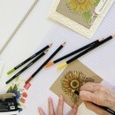 インクとスタンプで自由に描く！誰でも簡単に絵が完成の講座の風景