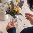 プリザーブドフラワー　アーティチョークの講座の風景