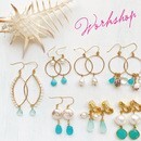 天然石、パールで作るアクセサリーの講座の風景