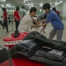 護身術教えます！実践経験のある講師陣からの指導の講座の風景