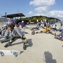 目指せオリンピック選手スケートボード初心者レッスンの講座の風景