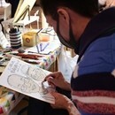 好きな人を描く！似顔絵レッスンの講座の風景