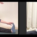 寝転んで行うバレエトレーニングの講座の風景