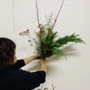 副家元教場で四季折々の花材で楽しくお稽古が出来ますの講座の風景