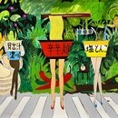 自由な発想を育てるアクリルガッシュの絵画教室☕️の講座の風景