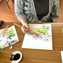 現役の日本画家が教える日本画教室です。の講座の風景