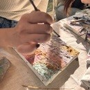 潜在意識を踊る龍のようにアートを描こうの講座の風景