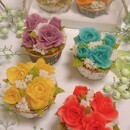 素敵なお花のスイーツをいっしょに作りましょう！の講座の風景