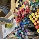 自分時間を楽しむ！アルコールインクアート教室の講座の風景