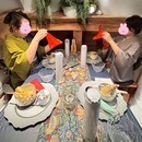 江ノ島で海を見ながらテーブル茶道教室の講座の風景