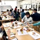 短時間であなたらしく★淡彩スケッチの講座の風景
