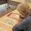 笑顔になれる筆文字アートの講座の風景