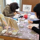 ワクワク楽しいすぐにお家に飾れるシルクのアート　の講座の風景