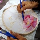 ワクワク楽しいすぐにお家に飾れるシルクのアート　の講座の風景