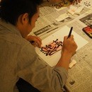 誰でも楽しく書ける筆文字講座♪の講座の風景