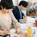 書いて楽しく、渡して喜ばれる筆文字「ご縁はがき」の講座の風景