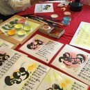 日本筆文字セラピスト協会認定　◯書で筆あそびの講座の風景