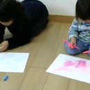 ゆびえのぐで癒やされる！水彩アート教室　の講座の風景