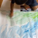 ゆびえのぐで癒やされる！水彩アート教室　の講座の風景