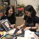 南林間 チョークアート教室の講座の風景