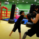 日本一やさしいキックボクシングジムの講座の風景