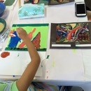 安齋洋 絵画ワークショップの講座の風景