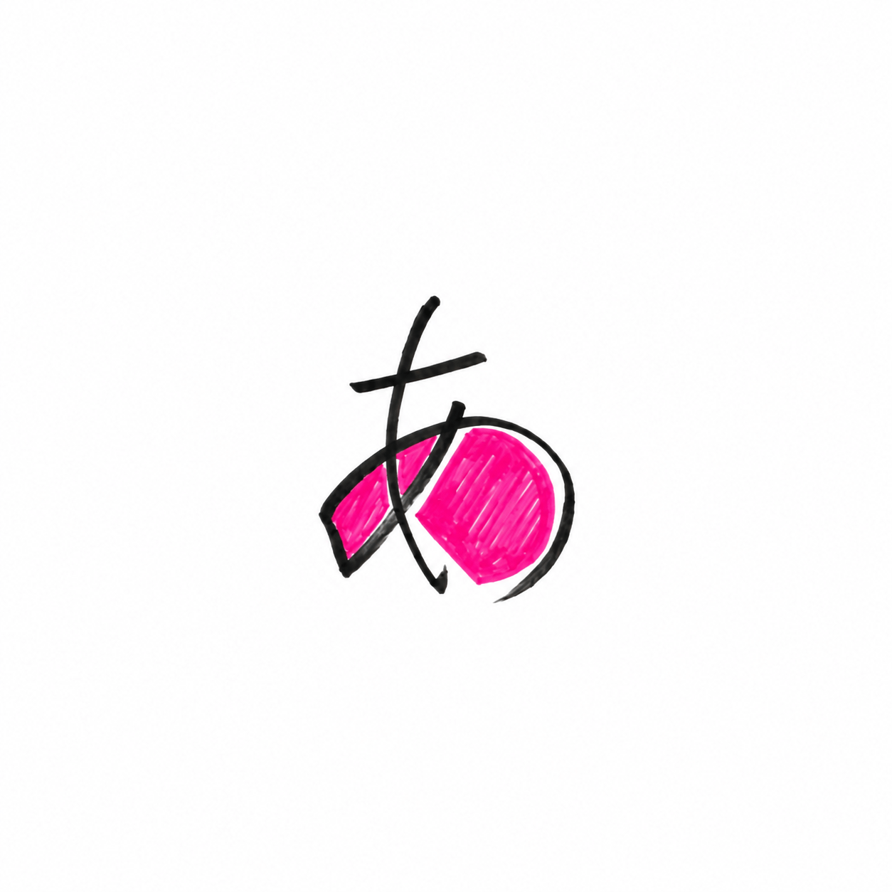 ピンクで彩られた「あ」